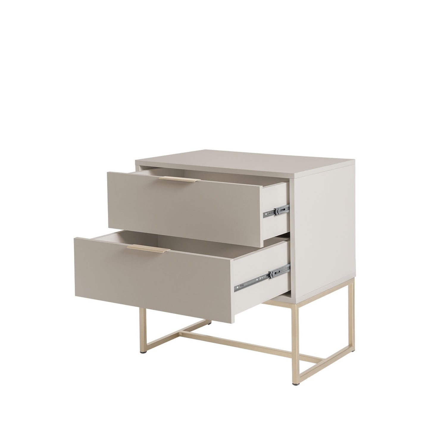 Homedock Mesa de Cabeceira com 2 Gavetas Brienne 55 cm - Taupe Aprimore