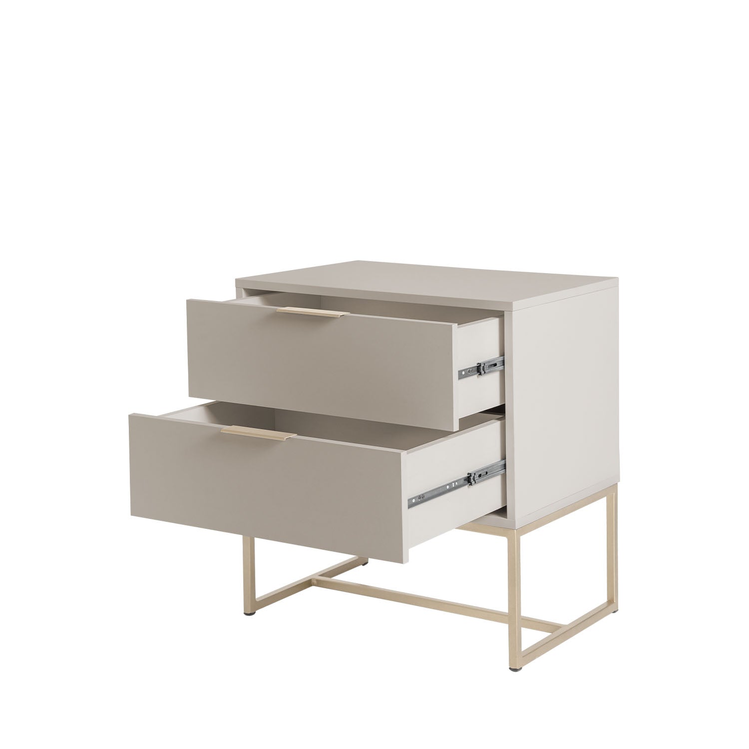 Homedock Mesa de Cabeceira com 2 Gavetas Brienne 55 cm - Taupe Aprimore