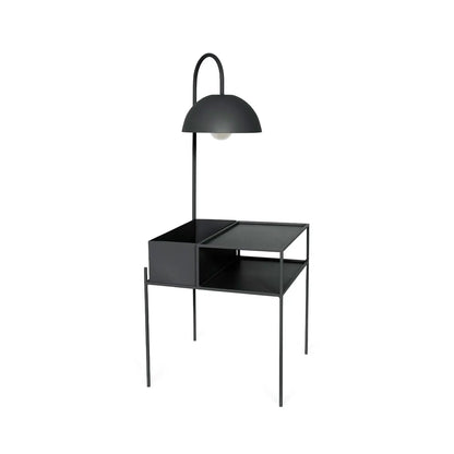 Homedock Mesa de Cabeceira com Luminária Estocolmo 50 cm - Preto Linee