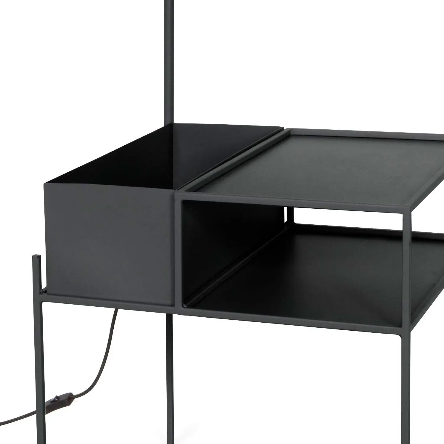 Homedock Mesa de Cabeceira com Luminária Estocolmo 50 cm - Preto Linee