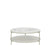 Mesa de Centro Hayden 90 cm - Off White Fosco c/ Mármore