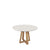 Mesa de Jantar Bennett Redonda 115 cm - Cinamomo c/ Vidro Off White