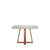 Mesa de Jantar Bennett c/ Vidro 115 cm - Natural c/ Vidro Off White