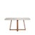 Mesa de Jantar Bennett c/ Vidro 160 cm - Natural c/ Vidro Off White