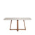 Mesa de Jantar Bennett c/ Vidro 180 cm - Natural c/ Vidro Off White