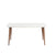 Mesa de Jantar Camille 160 cm - Natural c/ Vidro Branco