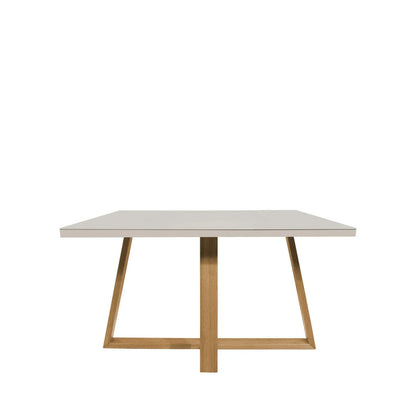 Homedock Mesa de Jantar Mara 115 cm - Cinamomo c/ Vidro Off White Moveis