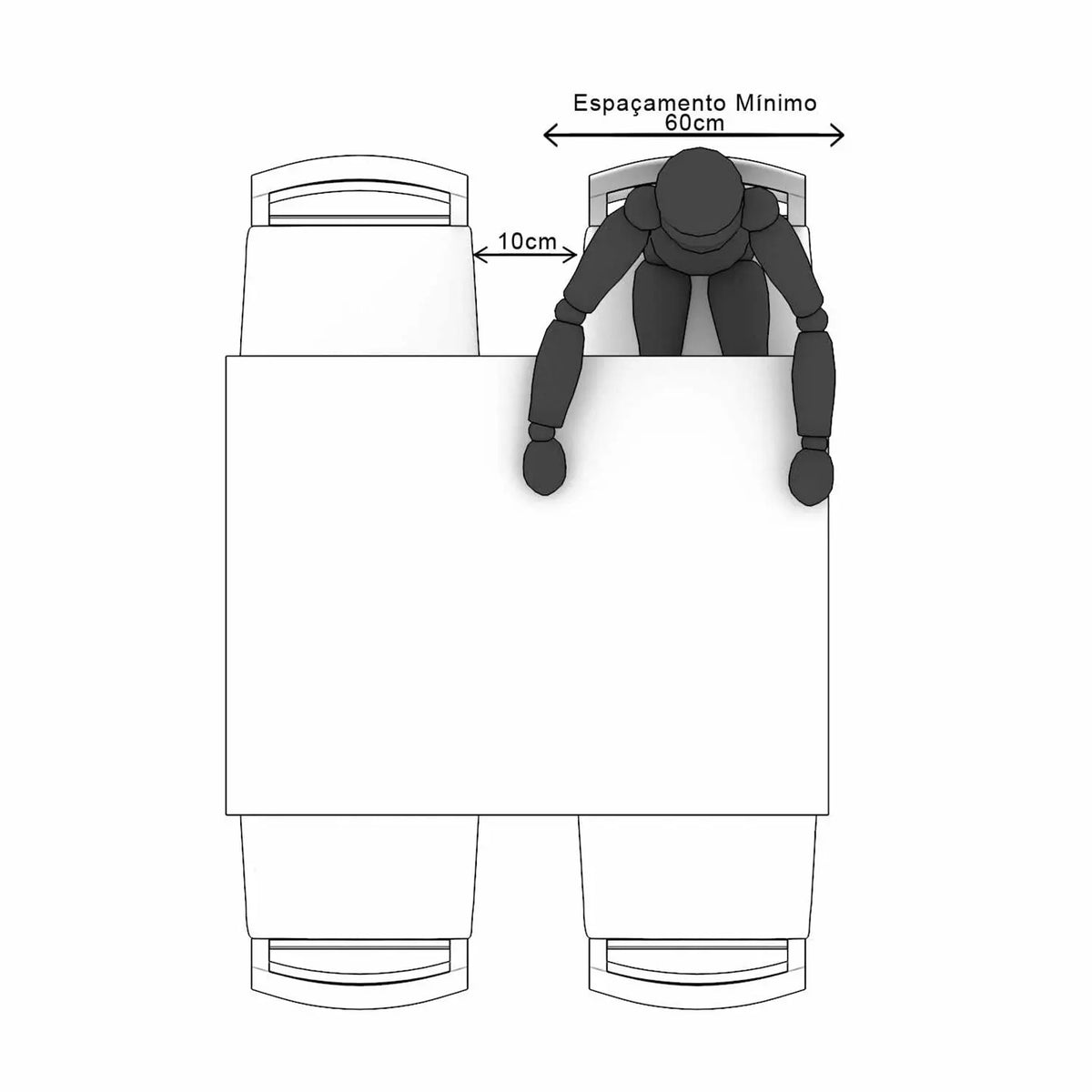 Homedock Mesa de Jantar Mara 115 cm - Cinamomo c/ Vidro Off White Moveis