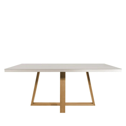 Homedock Mesa de Jantar Mara 180 cm - Cinamomo c/ Vidro Off White Moveis
