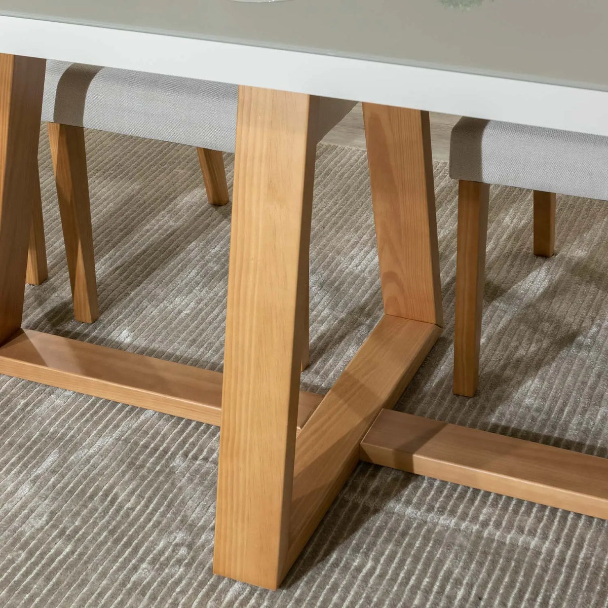 Homedock Mesa de Jantar Mara 180 cm - Cinamomo c/ Vidro Off White Moveis