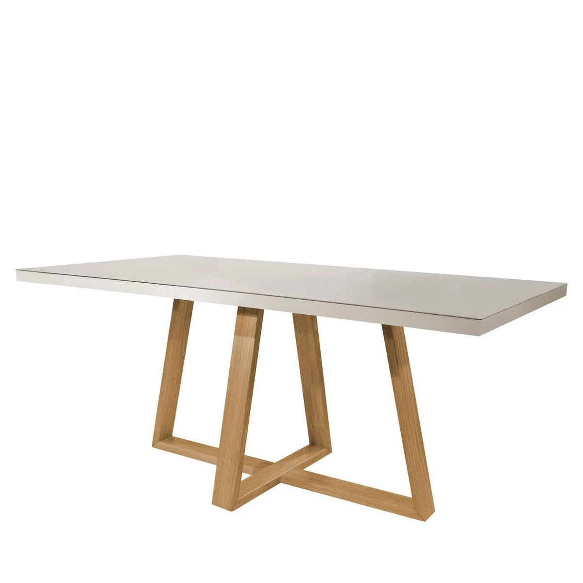 Homedock Mesa de Jantar Mara 180 cm - Cinamomo c/ Vidro Off White Moveis