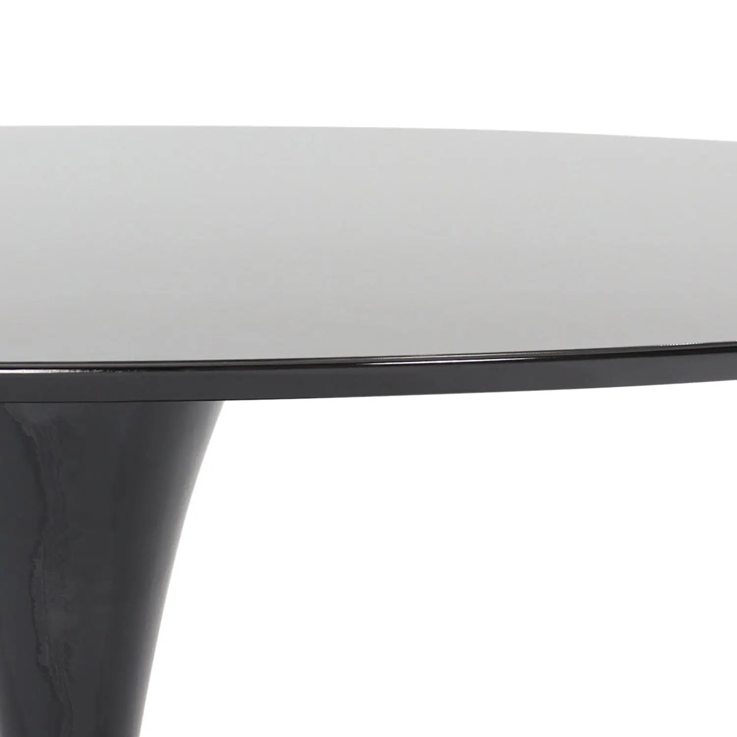 Homedock Mesa de Jantar Oval Saarinen 180 x 110 cm - Monocromática c/ Vidro Preto Movelglass