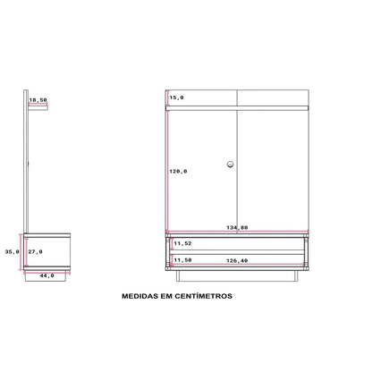 Homedock Módulo Rack Ivar - Cinamomo c/ Off-Whitte Fosco Moveis