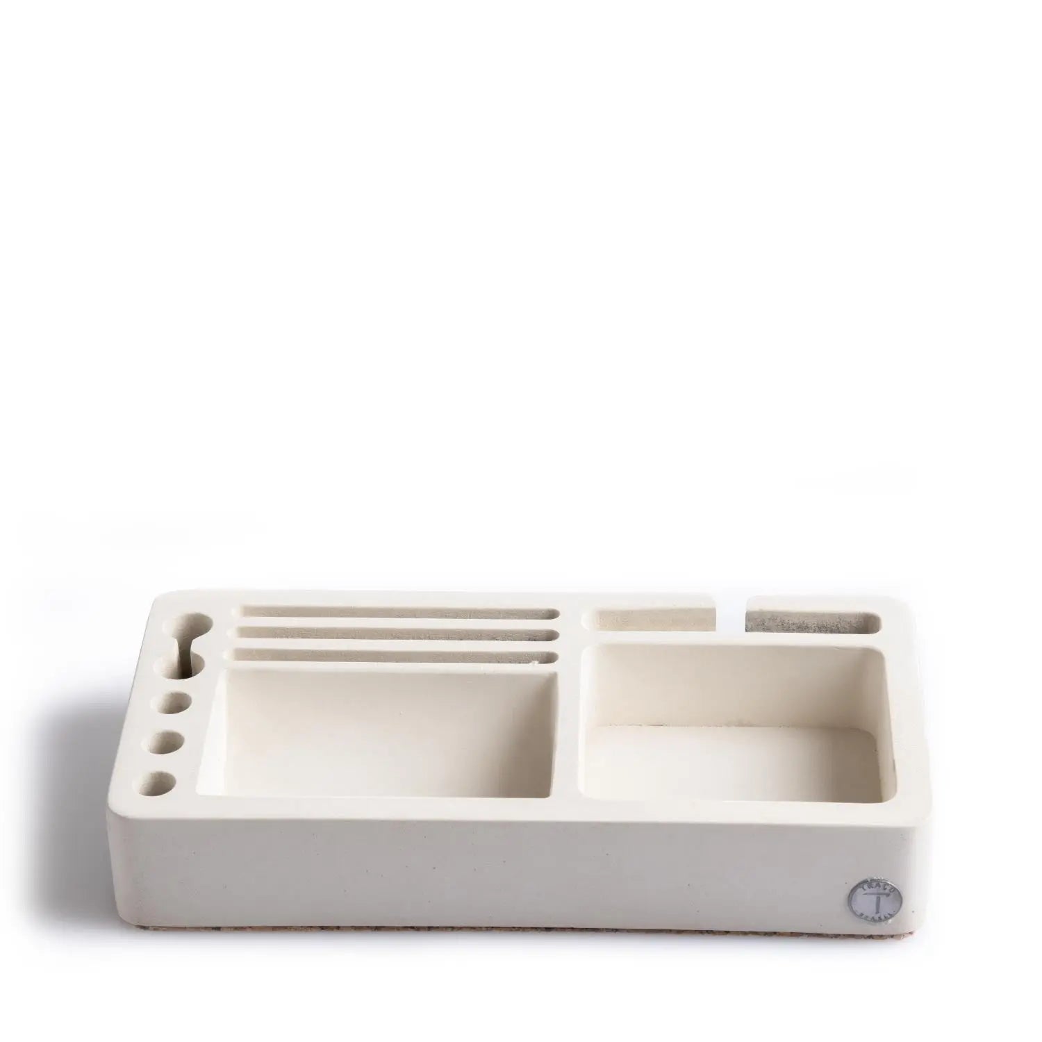 Homedock Organizador de Mesa de Concreto Reyk Branco 23 cm Traço