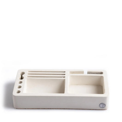 Homedock Organizador de Mesa de Concreto Reyk Branco 23 cm Traço