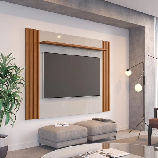 Homedock Painel para TV Allure 180 cm - Natural c/ Off White Gloss Móveis Provincia