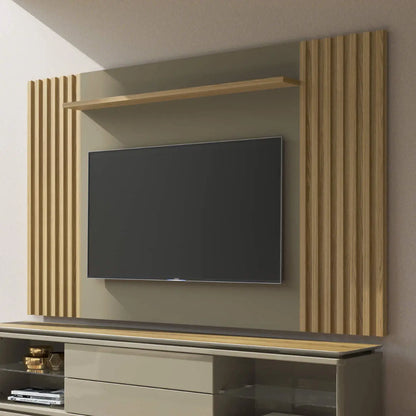 Homedock Painel para TV Allure 217 cm - Freijó c/ Grigio Gloss Móveis Provincia