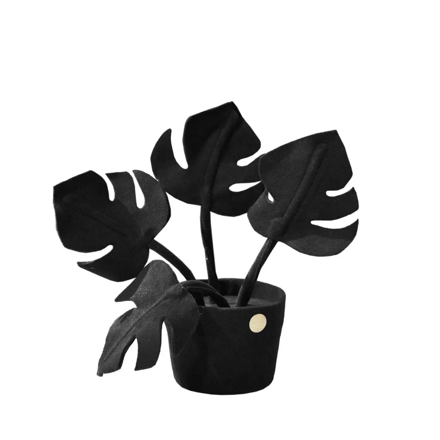 Homedock Planta Artística de Veludo Costela Adão Preto 18 cm Vanessa