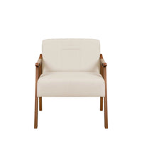 Homedock Poltrona Brian - Linho Mescla Off White c/ Natural Fratter