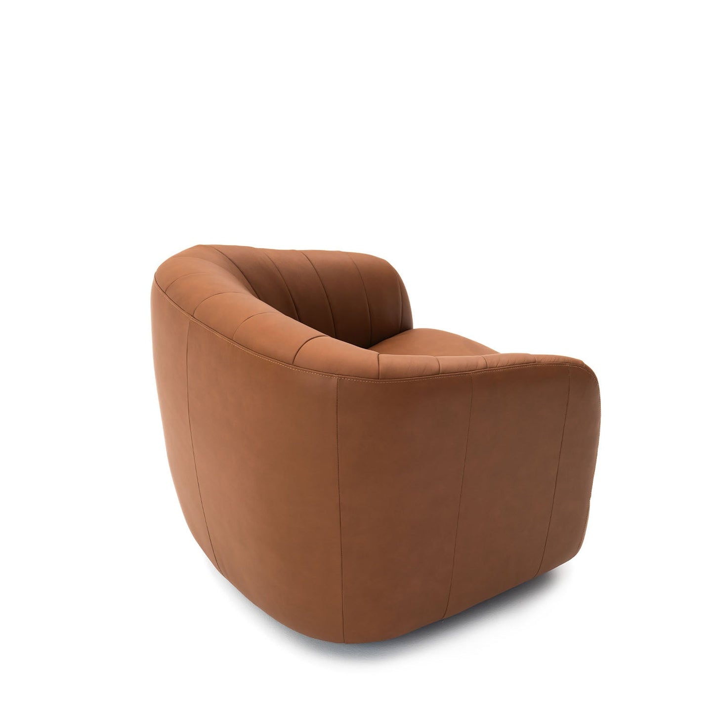 Homedock Poltrona Estofada Giratória Naga - Couro Natural Caramelo Minuano