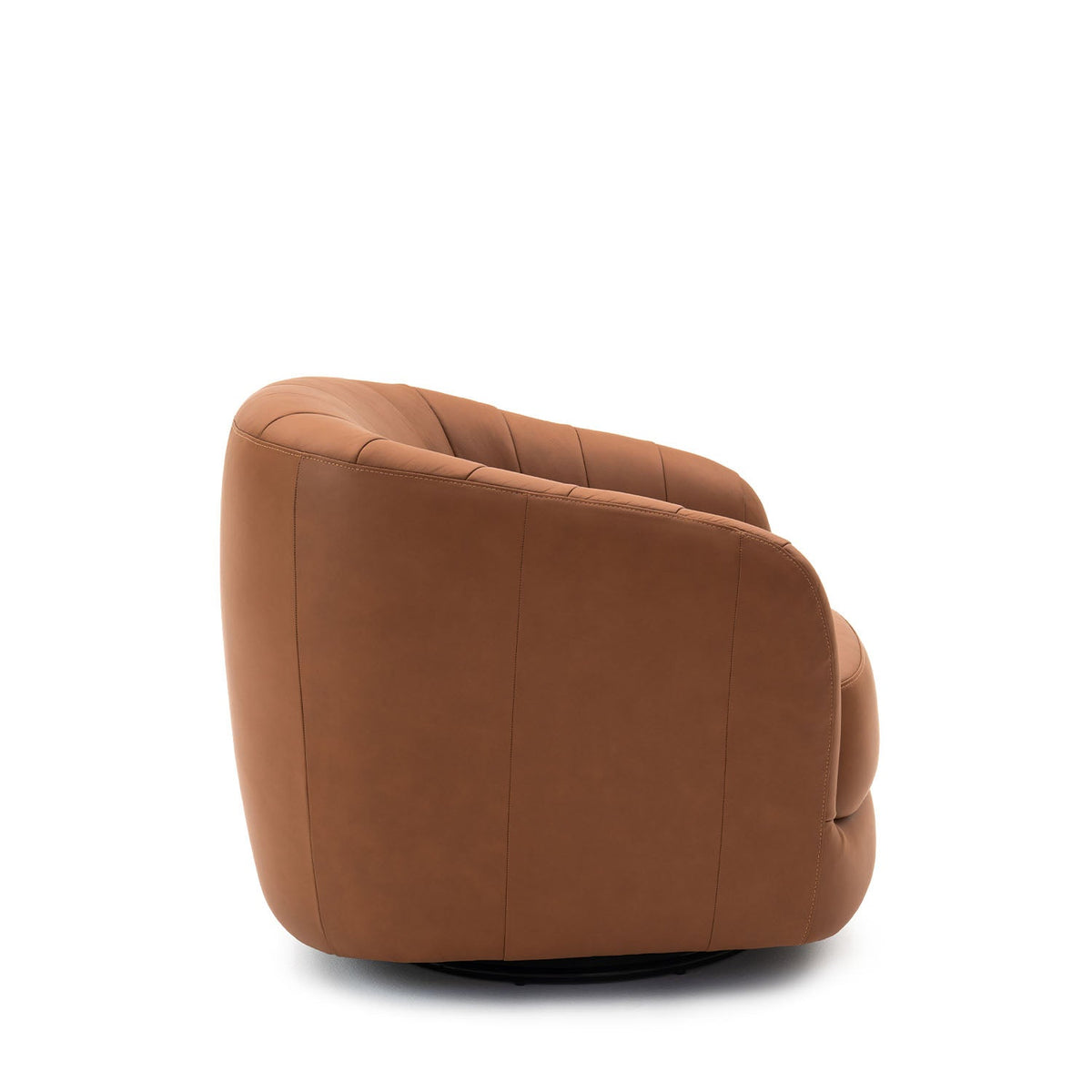 Homedock Poltrona Estofada Giratória Naga - Couro Natural Caramelo Minuano