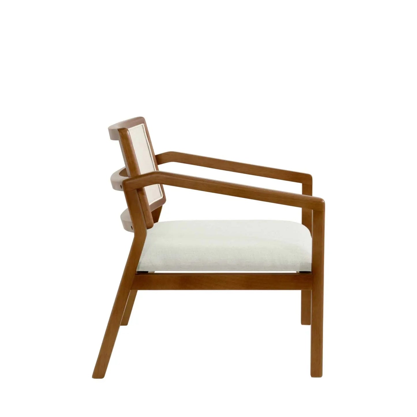 Homedock Poltrona Fit - Linho Off White c/ Natural Carmo