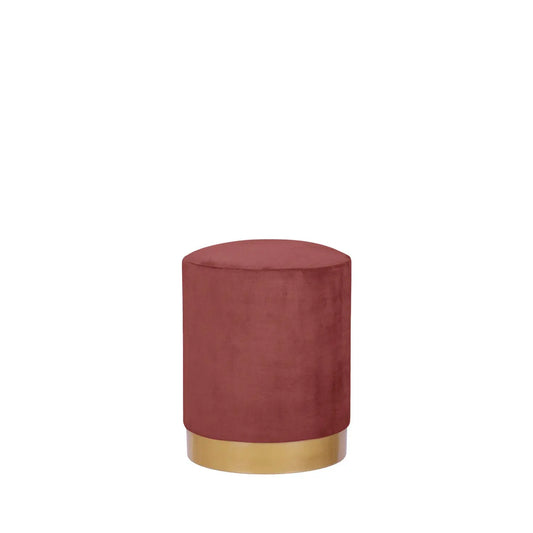 Homedock Puff Benjamin Veludo Marsala 38 cm - Dourado Higor