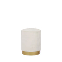 Homedock Puff Benjamin Veludo Off White 38 cm - Dourado Higor