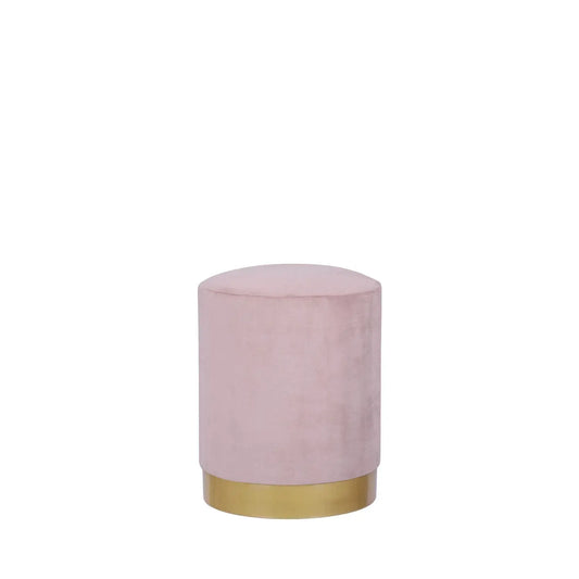 Homedock Puff Benjamin Veludo Rosé 38 cm - Dourado Higor