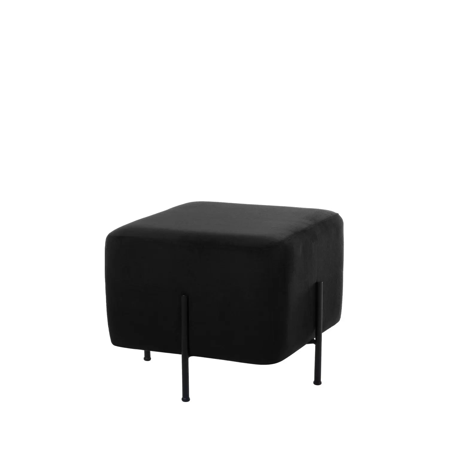 Homedock Puff Kennedy Veludo Preto 45 cm - Preto Combinare