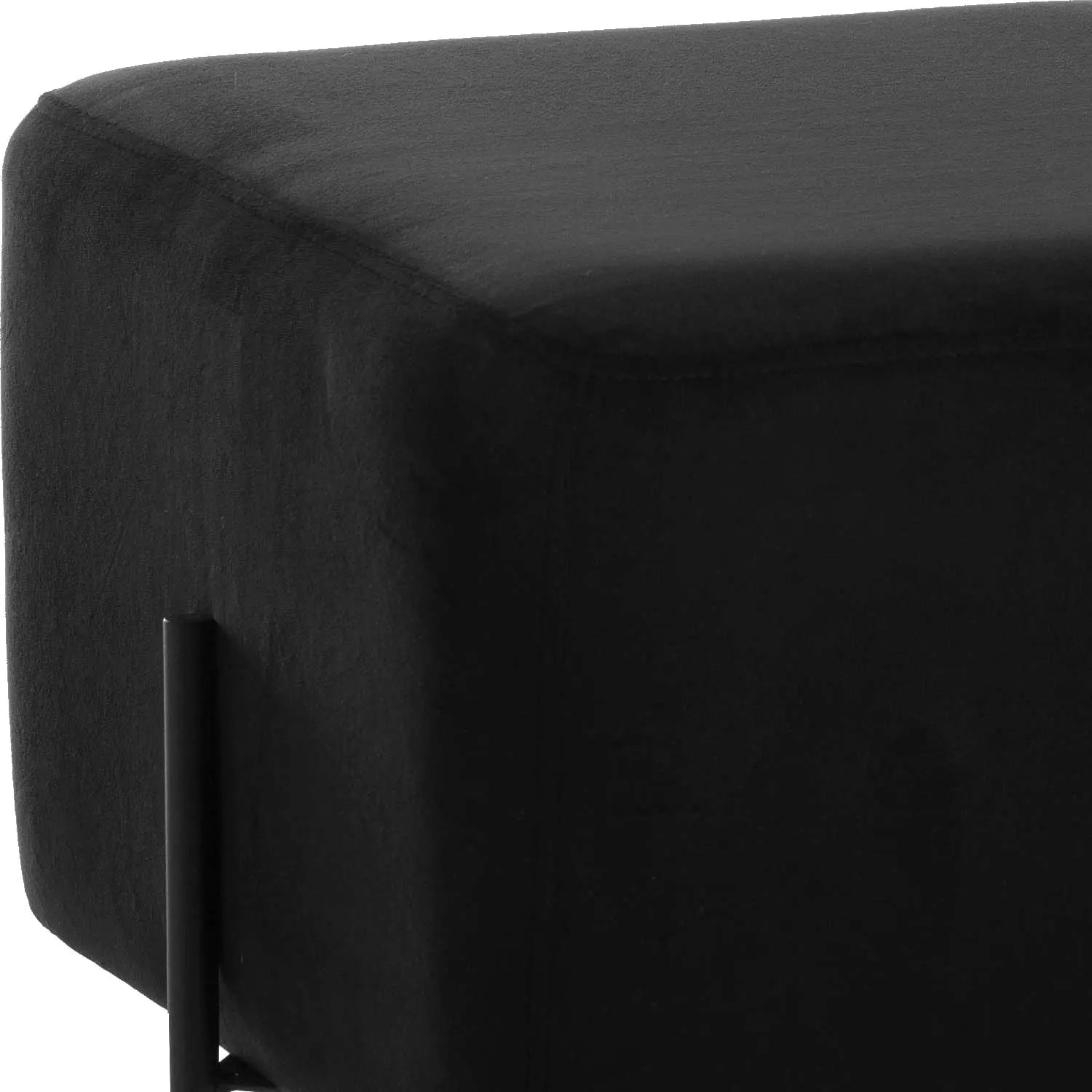 Homedock Puff Kennedy Veludo Preto 45 cm - Preto Combinare