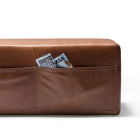 Homedock Puff Revisteiro Málaga PU Caramelo 90 cm Ilha
