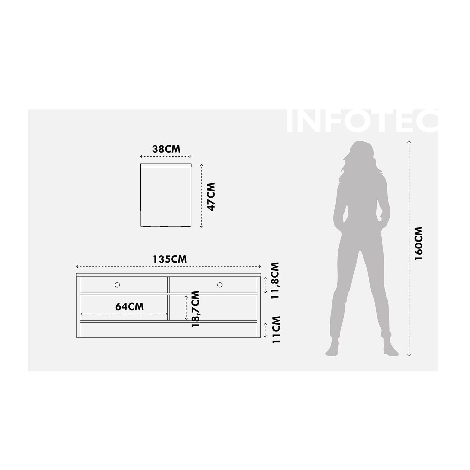 Homedock Rack Aspen 135 cm - Freijó Móveis Província