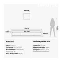 Homedock Rack Colonia 216 cm - Cinamomo c/ Off White Fosco Móveis Provincia