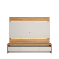 Homedock Rack Colonia com Painel Lincoln Cinamomo c/ Off  White 217 cm Moveis