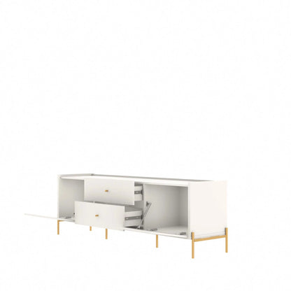 Homedock Rack Jasper 185 cm - Off White Fosco c/ Dourado Móveis Provincia