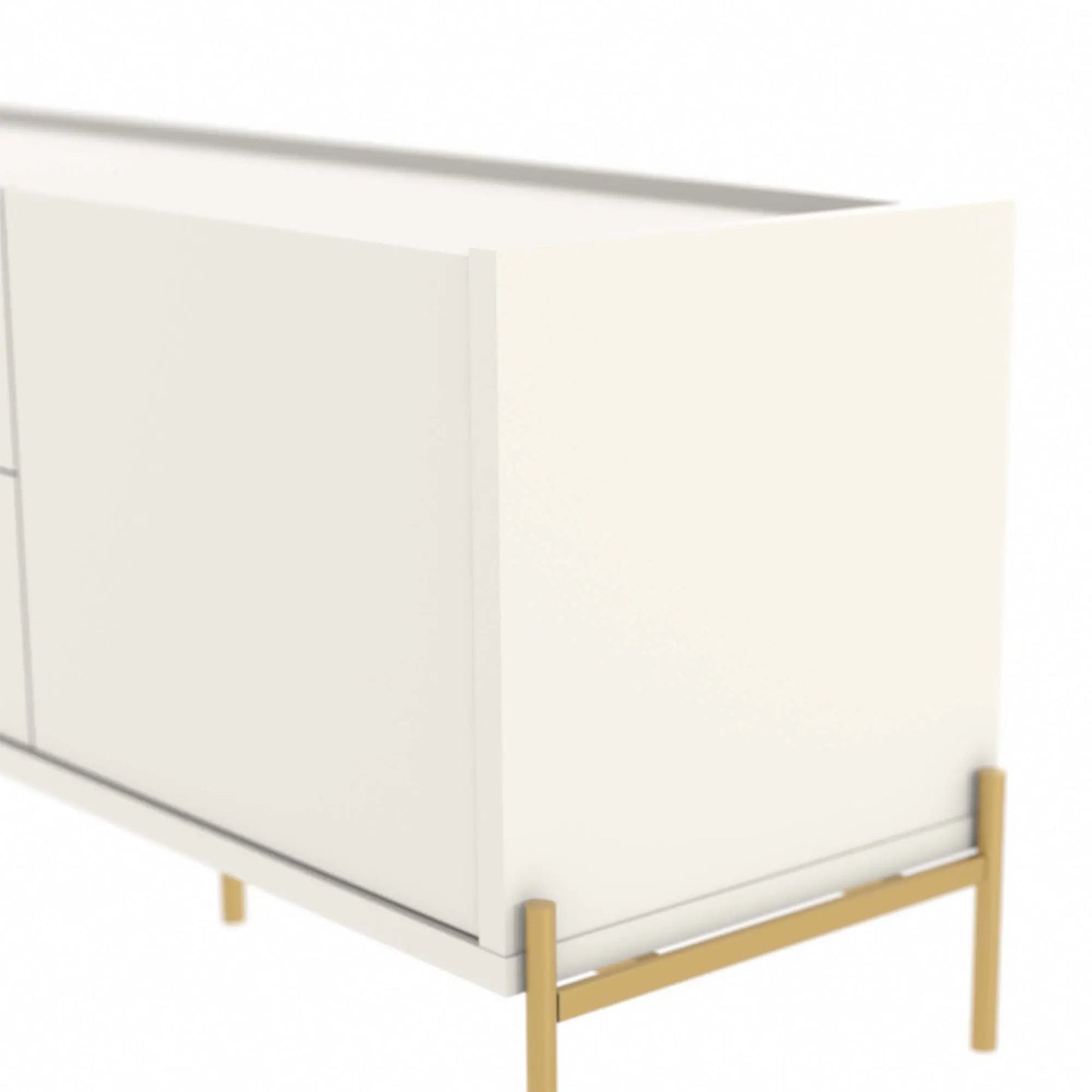 Homedock Rack Jasper 185 cm - Off White Fosco c/ Dourado Móveis Provincia