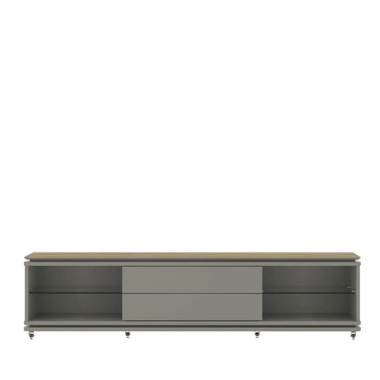 Homedock Rack Lewis 216 cm - Freijó c/ Grigio Gloss Móveis Provincia