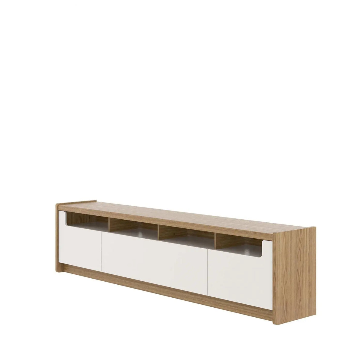 Homedock Rack Oslo 220 cm - Freijó c/ Off White Móveis Provincia