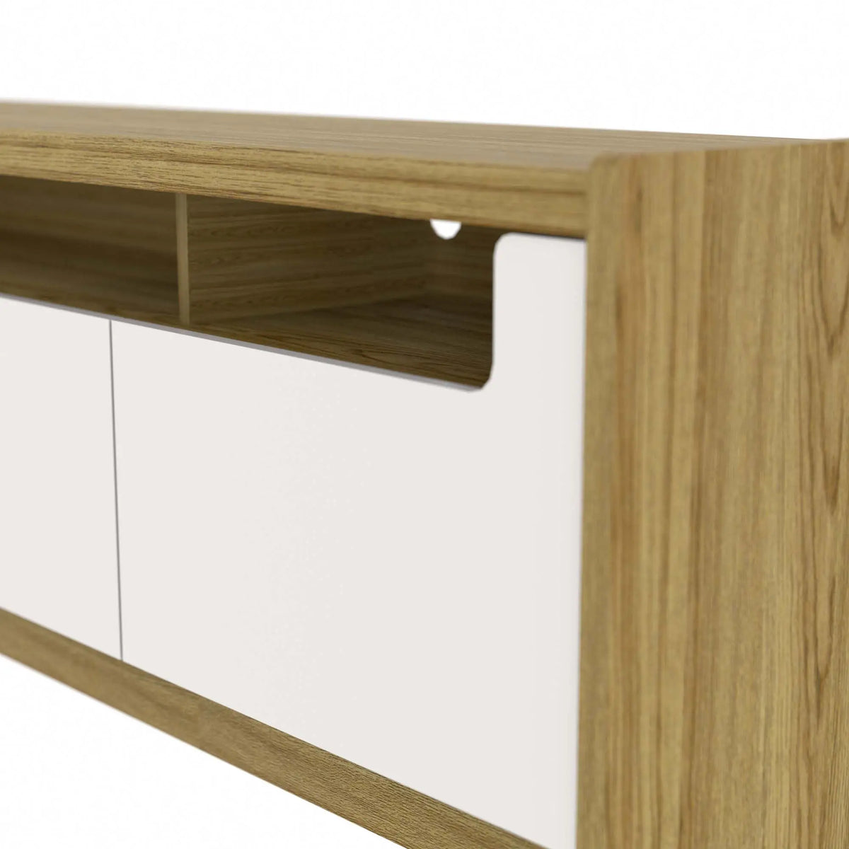 Homedock Rack Oslo 220 cm - Freijó c/ Off White Móveis Provincia