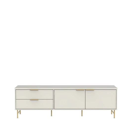 Homedock Rack Yves 184 cm - Off White Fosco c/ Dourado Móveis Provincia