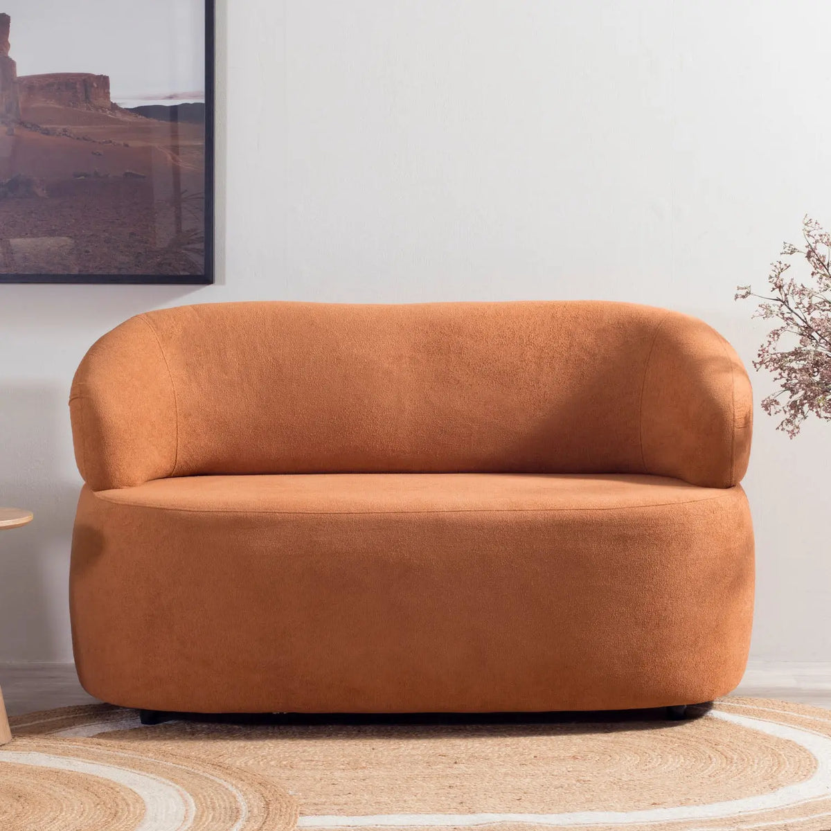 Homedock Sofá 2 Lugares Nicasia 140 cm - Bouclê Terracota Ferguille Estofados