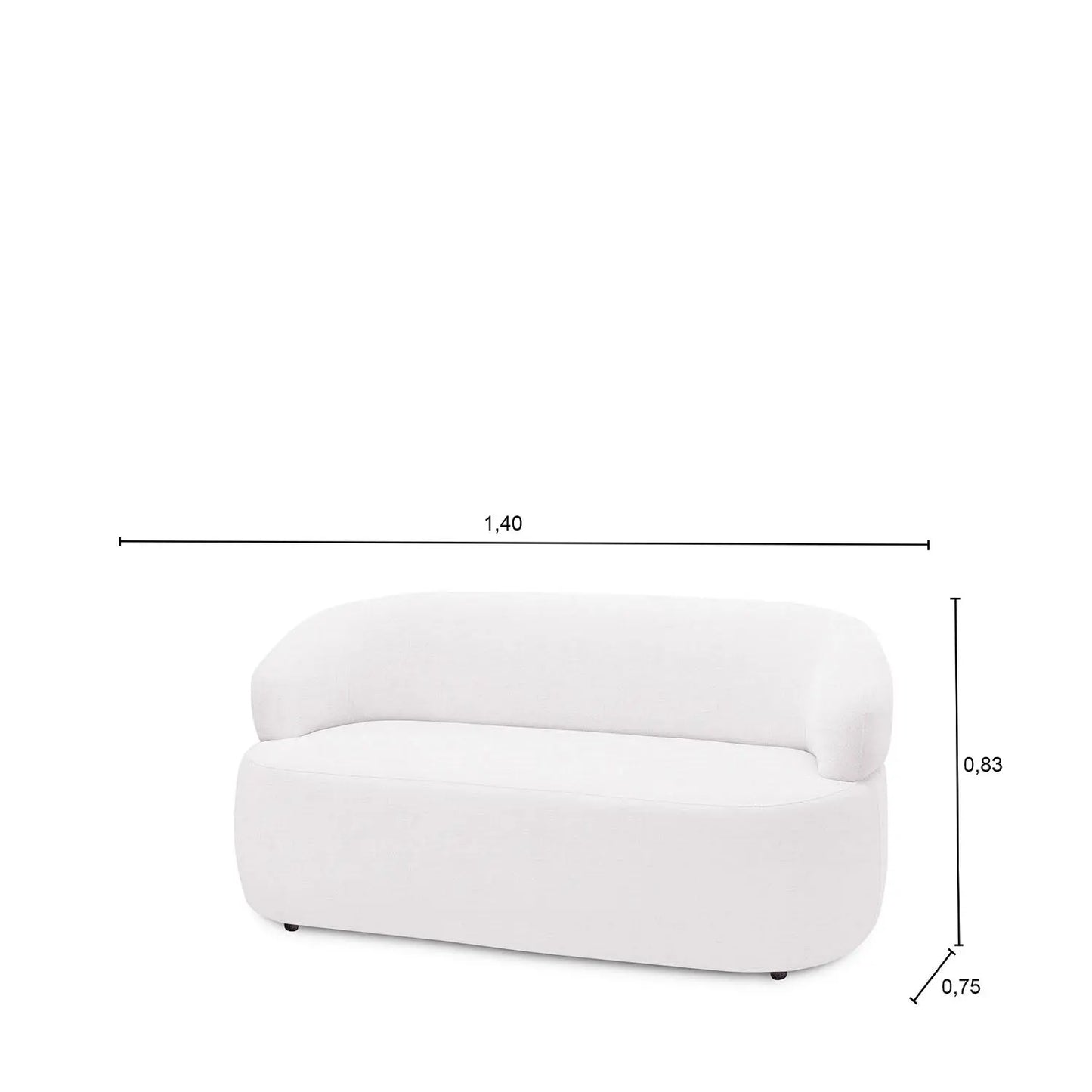 Homedock Sofá 2 Lugares Nicasia 140 cm - Linho Texturizado Off White Ferguille Estofados