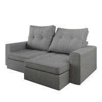 Homedock Sofá Retrátil Ronda 210 cm - Linho Cinza Mundo