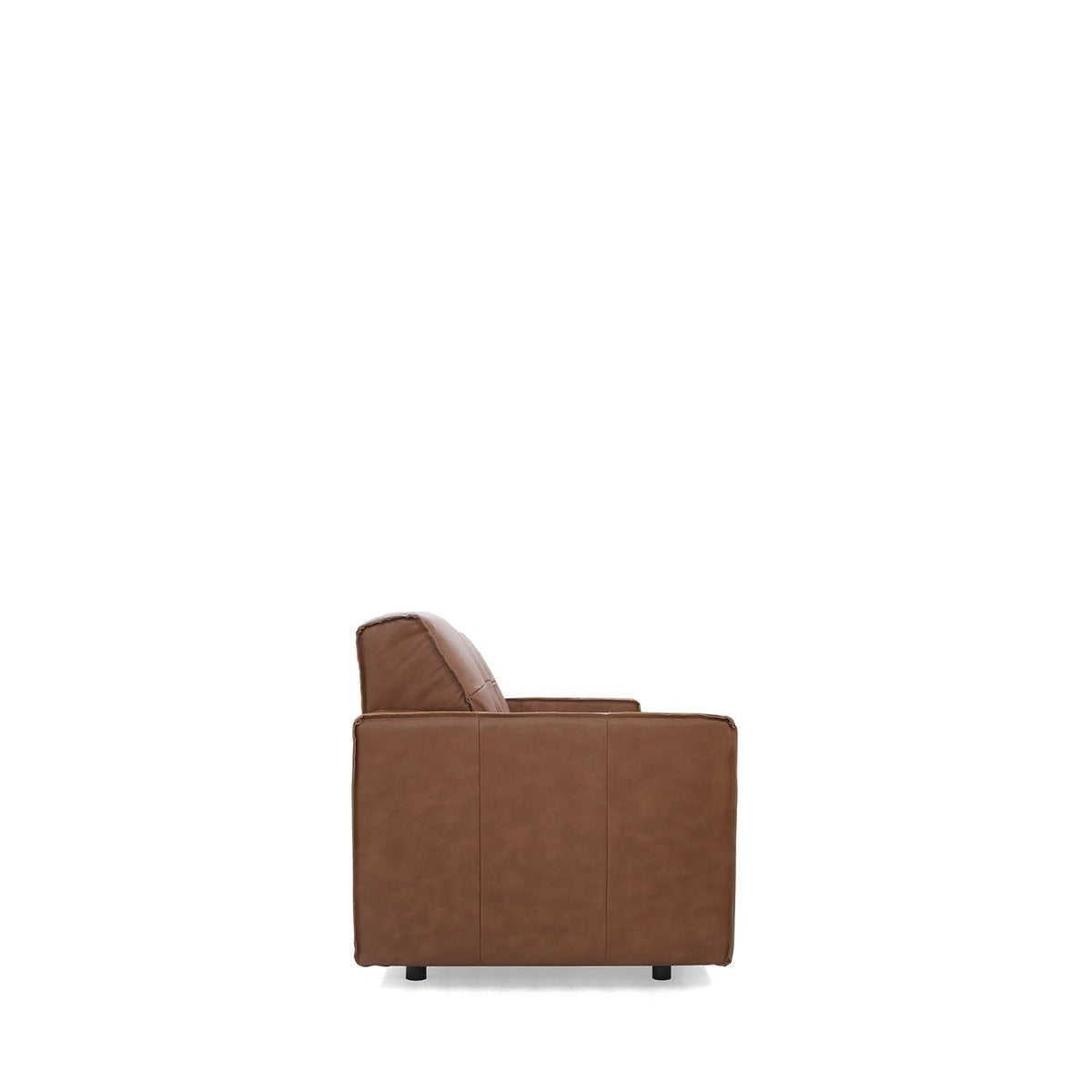 Homedock Sofá Wood 208 cm - Couro Caramelo Minuano