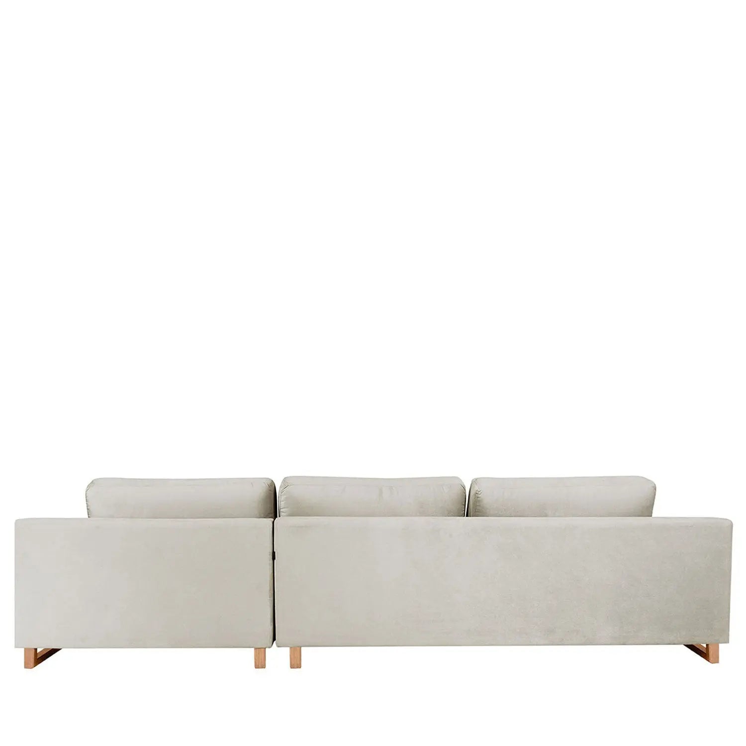 Homedock Sofá com Chaise Lado Direito Mônaco 330 cm - Veludo Texturizado Off White Primorflex