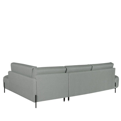 Homedock Sofá com Chaise Lado Direito Portman 309 cm - Linho Verde Sálvia Criativa