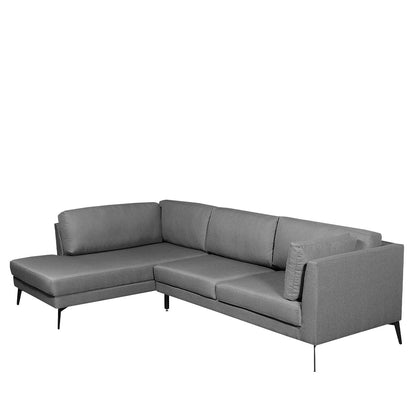 Sofá com Chaise Lado Esquerdo Addison 304 cm - Linho Cinza