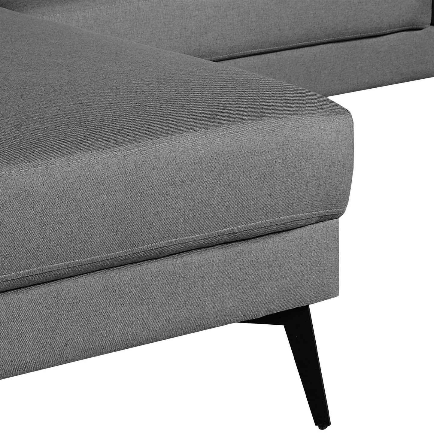 Sofá com Chaise Lado Esquerdo Addison 304 cm - Linho Cinza