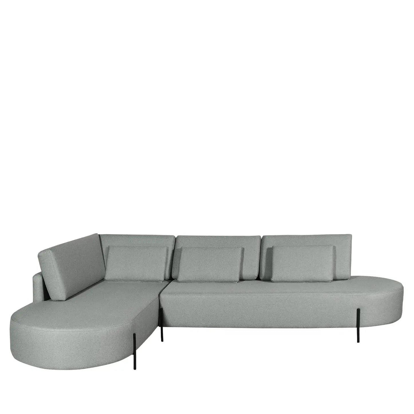 Homedock Sofá com Chaise Lado Esquerdo Portman 309 cm - Linho Verde Sálvia Criativa